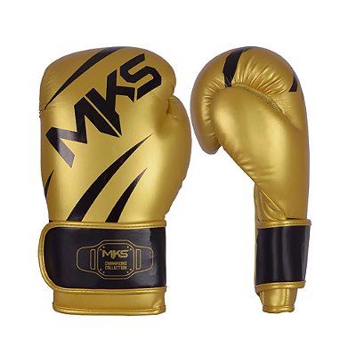 Luva de Boxe MKS Champions III Dourado e Preta