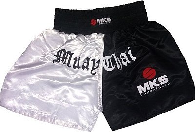 Short Muay Thai MKS Preto / Branco