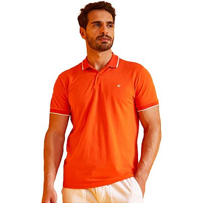 Camisa Polo Colcci Lines AV23 Laranja Masculino