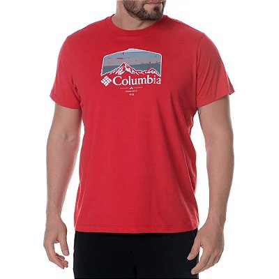 Camiseta Columbia Hikers Haven Vermelho Masculino