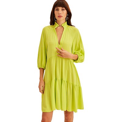 Vestido Curto Lança Perfume Decote V AV23 Verde Feminino