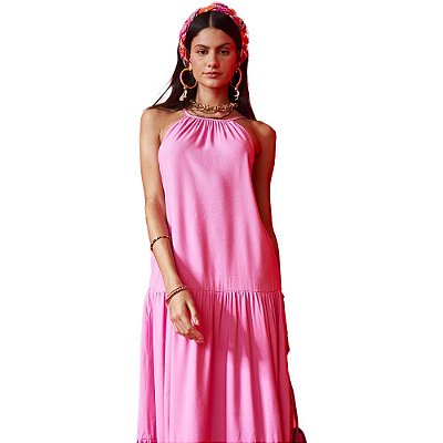 Vestido Linho Colcci Style AV23 Rosa Feminino