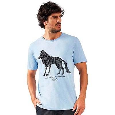 Camiseta Acostamento Wolf Peces O23 Azul Masculino