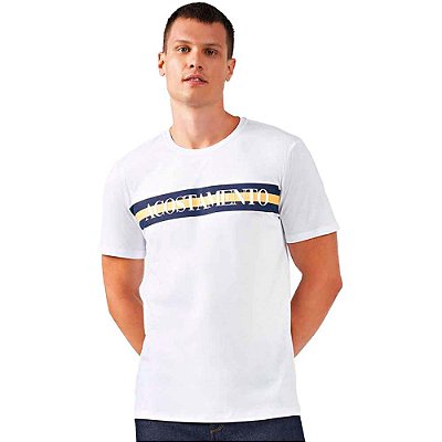 Camiseta Acostamento Basic Line O23 Branco Masculino