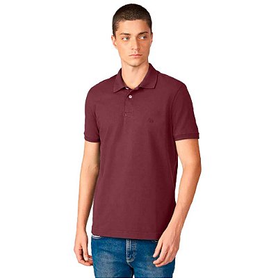 Camisa Polo Acostamento Logo O23 Bordô Masculino