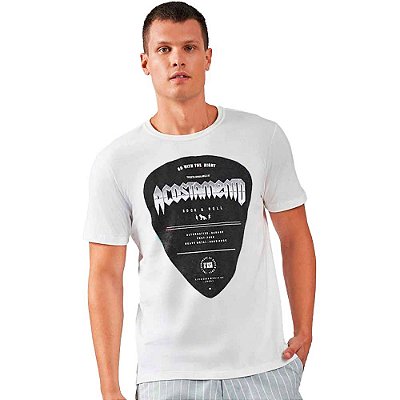 Camiseta Acostamento Rock and Roll O23 Branco Masculino