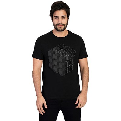 Camiseta Aramis Cubo Foil IV23 Preto Masculino