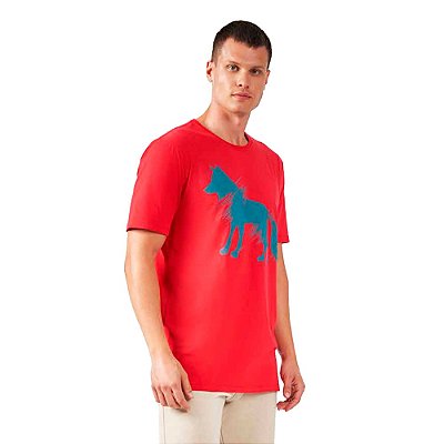 Camiseta Acostamento Big Wolf IN23 Vermelho Masculino