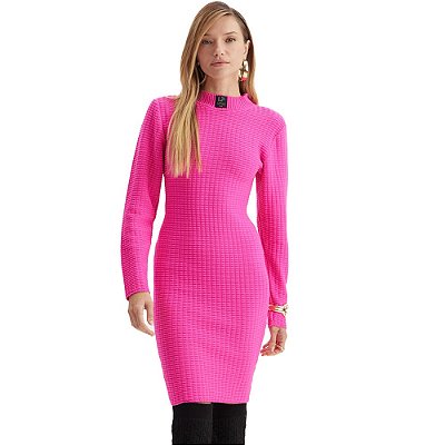 Vestido Curto Tricot Easy Lança Perfume IN23 Rosa Feminino