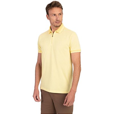 Camisa Polo Aramis Mouline Zip IN23 Amarelo Masculino