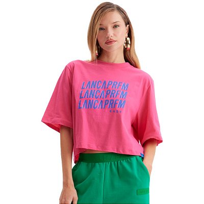 Camiseta Easy Lança Perfume Cropped IN23 Rosa Feminino
