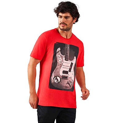 Camiseta Acostamento Guitar IN23 Vermelho Masculino