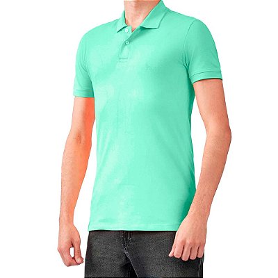 Camisa Polo Acostamento Casual IN23 Verde Caribe Masculino
