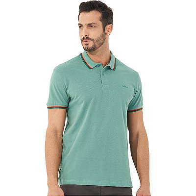 Camisa Polo Colcci Três Linhas OU23 Verde Masculino