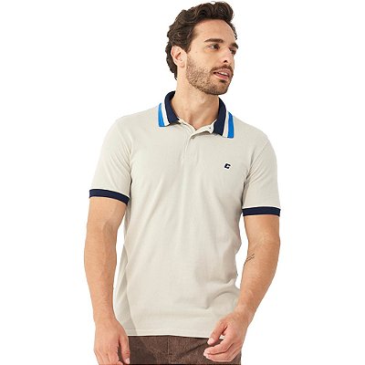 Camisa Polo Colcci Three Lines OU23 Bege Masculino