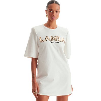 Vestido Curto Lança Perfume Ombreira IN23 Off White Feminino