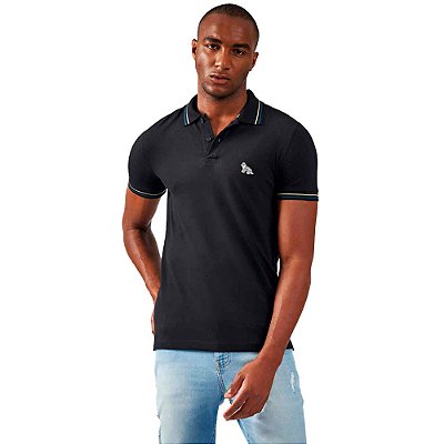 Camisa Polo Acostamento Lines IN23 Preto Masculino