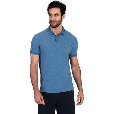Camiseta Polo Aramis Piquet Mouline BT IN23 Azul Masculino