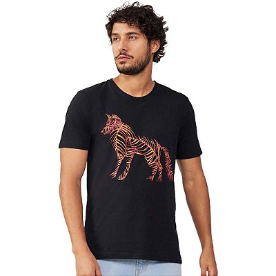 Camiseta Acostamento Wlf Leaves IN23 Preto Masculino
