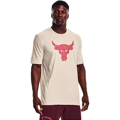 Camiseta Under Armour Project Rock Bull Off White Masculino