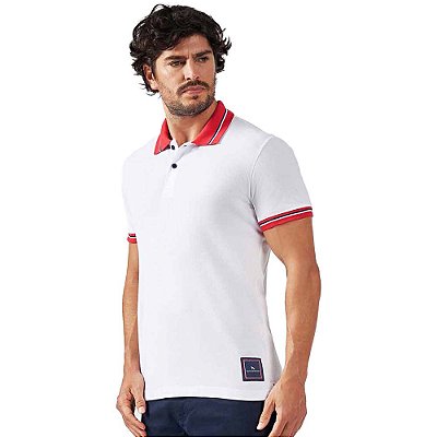 Camisa Polo Acostamento Muscle Red O23 Branco Masculino