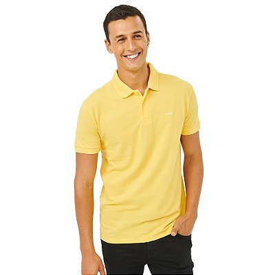 Camisa Polo Colcci Bordado OU23 Amarelo Masculino
