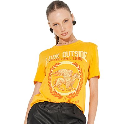 Camiseta Colcci Look Outside IN23 Amarelo Feminino
