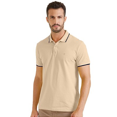 Camisa Polo Forum Muscle IN23 Bege Masculino
