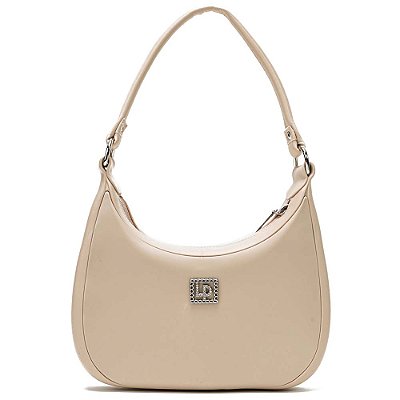 Bolsa Baguete Lança Perfume Metal IN23 Bege Feminino