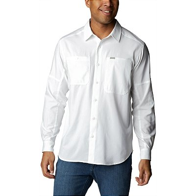 Camisa Columbia Silver Ridge Util Lite Lon Branco Masculino