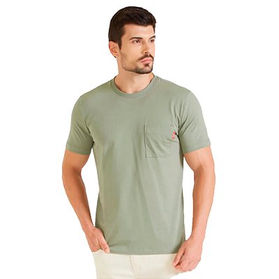 Camiseta Forum New Slim Com Bolso IN23 Verde Masculino