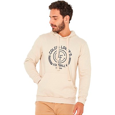 Moletom Colcci Football Capuz IN23 Bege Masculino