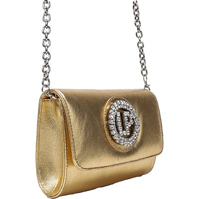 Bolsa Crossbody Lança Perfume Strass AI23 Dourado Feminino
