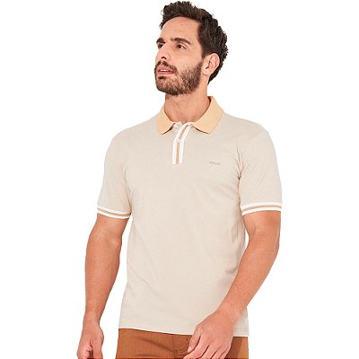 Camisa Polo Colcci Brasil IN23 Bege Masculino