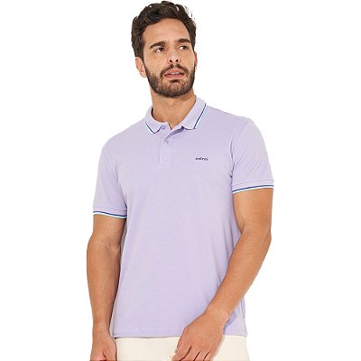 Camisa Polo Colcci Lines IN23 Lilás Masculino