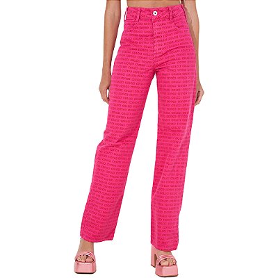 Calça Sarja Colcci Juliette Estampada IN23 Rosa Feminino