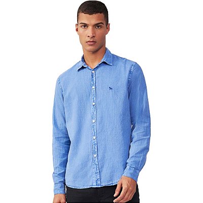 Camisa Acostamento Wash IN23 Azul Zafira Masculino