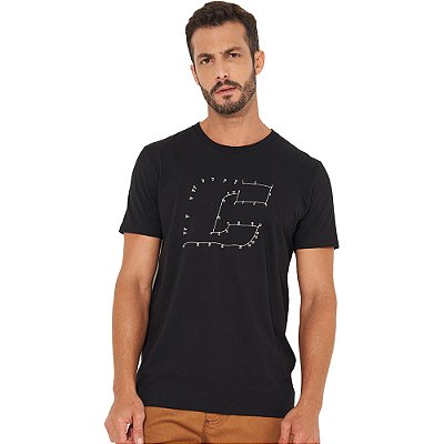 Camiseta Colcci Slim Bordado IN23 Preto Masculino