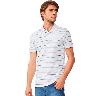 Camisa Polo Acostamento Listrada IN23 Branco Masculino