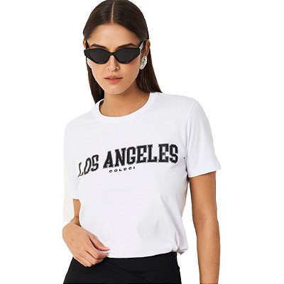 Camiseta Colcci Los Angeles P24 Branco Feminino