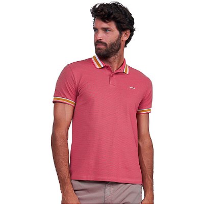 Camisa Polo Colcci Multi Lines P24 Vermelho Masculino