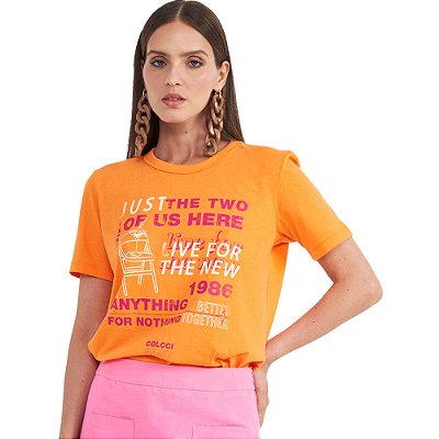 Camiseta Colcci Live P24 Laranja Feminino