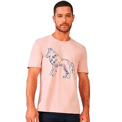 Camiseta Acostamento Wolf P24 Rosa Masculino