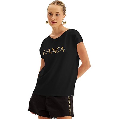 Camiseta Easy Lança Perfume Estampa VE24 Preto Feminino