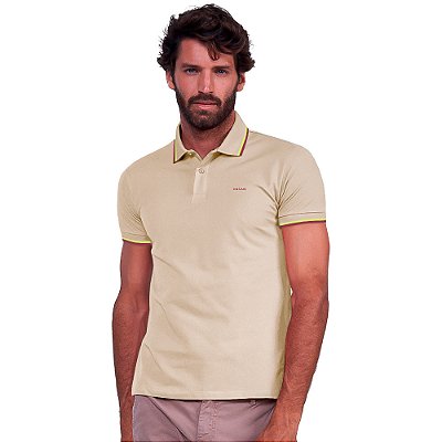 Camisa Polo Colcci Two Lines P24 Bege Masculino