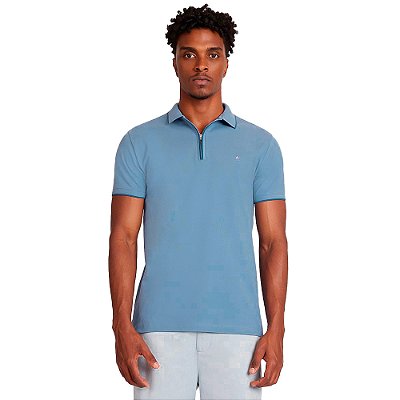 Camisa Polo Aramis Zip VE24 Azul Masculino