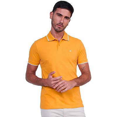 Camisa Polo Colcci One Line P24 Amarelo Masculino