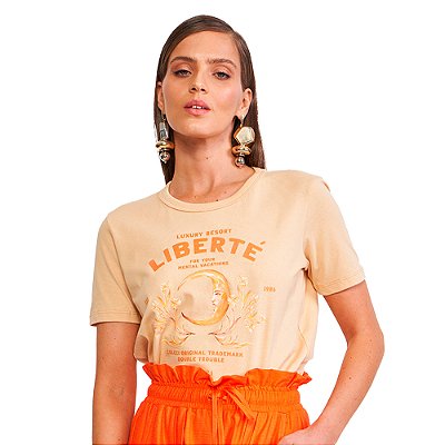 Camiseta Colcci Comfort VE24 Bege Feminino