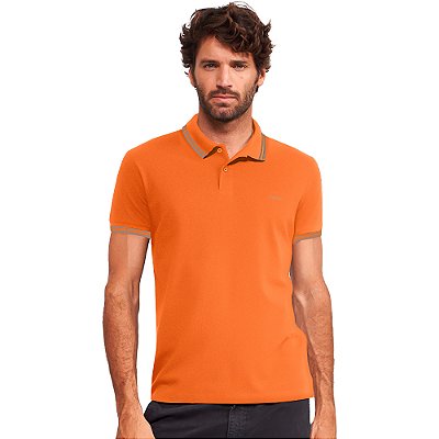Camisa Polo Colcci Lines VE24 Laranja Masculino