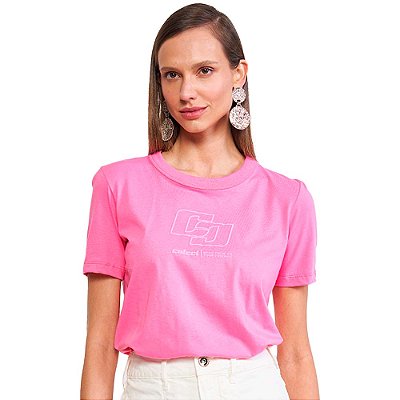 Camiseta Colcci Iconic VE24 Rosa Feminino